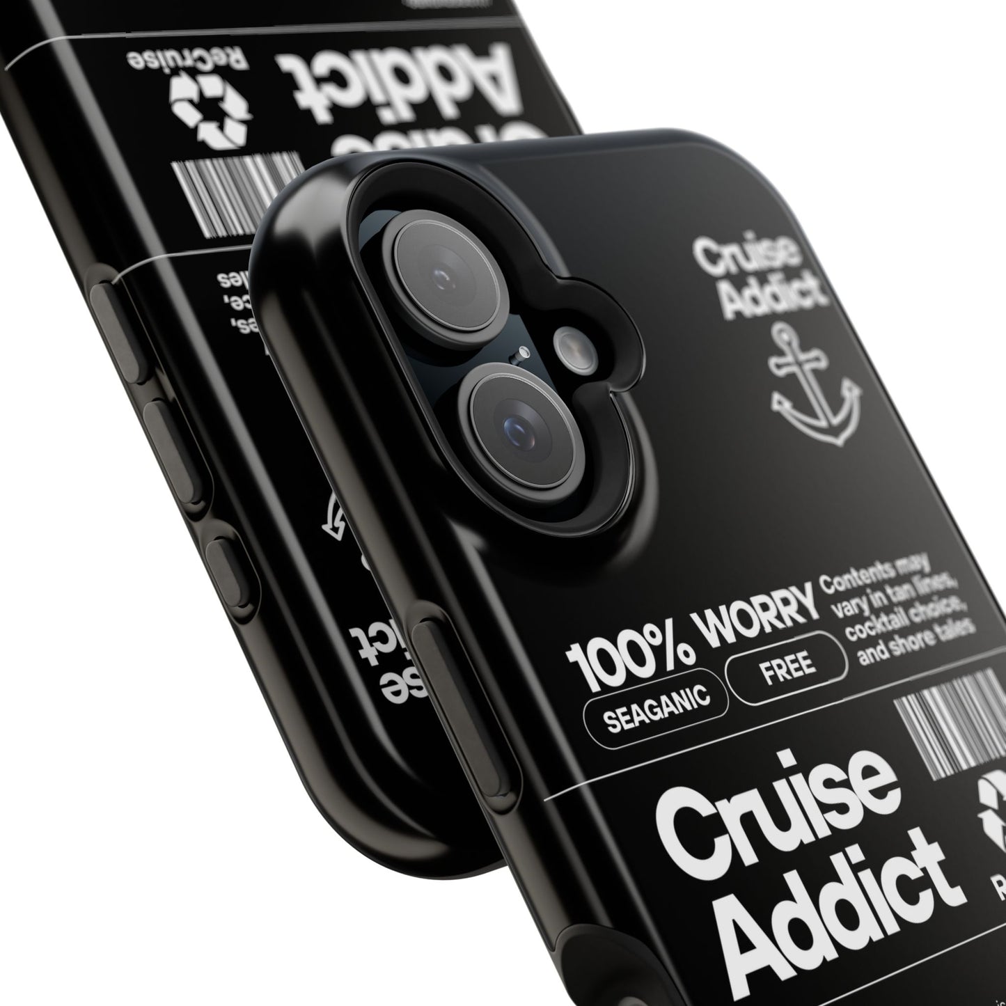 Cruise Addict Magnetic MagSafe® Tough Phone Case – Black Cover for Travelers & Cruise Lovers