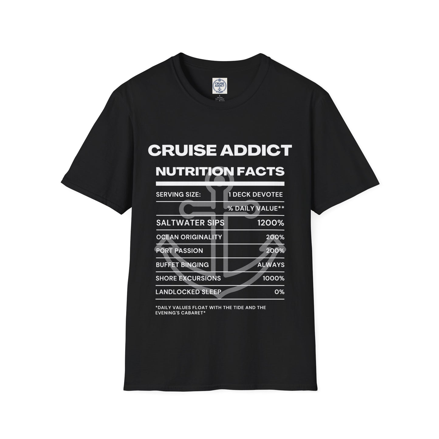 Cruise Addict Nutrition Label T-Shirt Unisex Softstyle Shirt