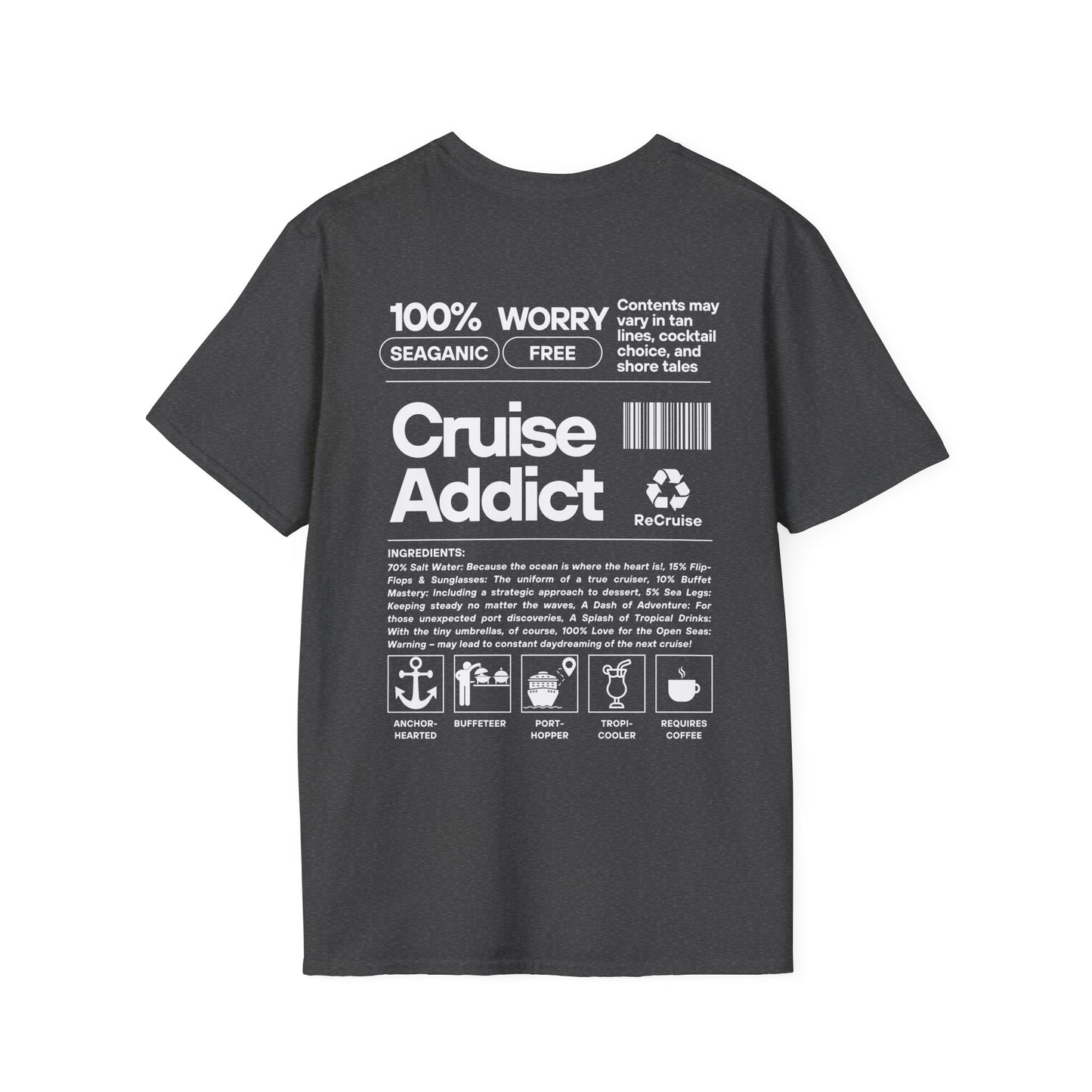 Cruise Addict Softstyle T-Shirt – 100% Ring-Spun Cotton, Lightweight Comfort, DTG Front & Back Print