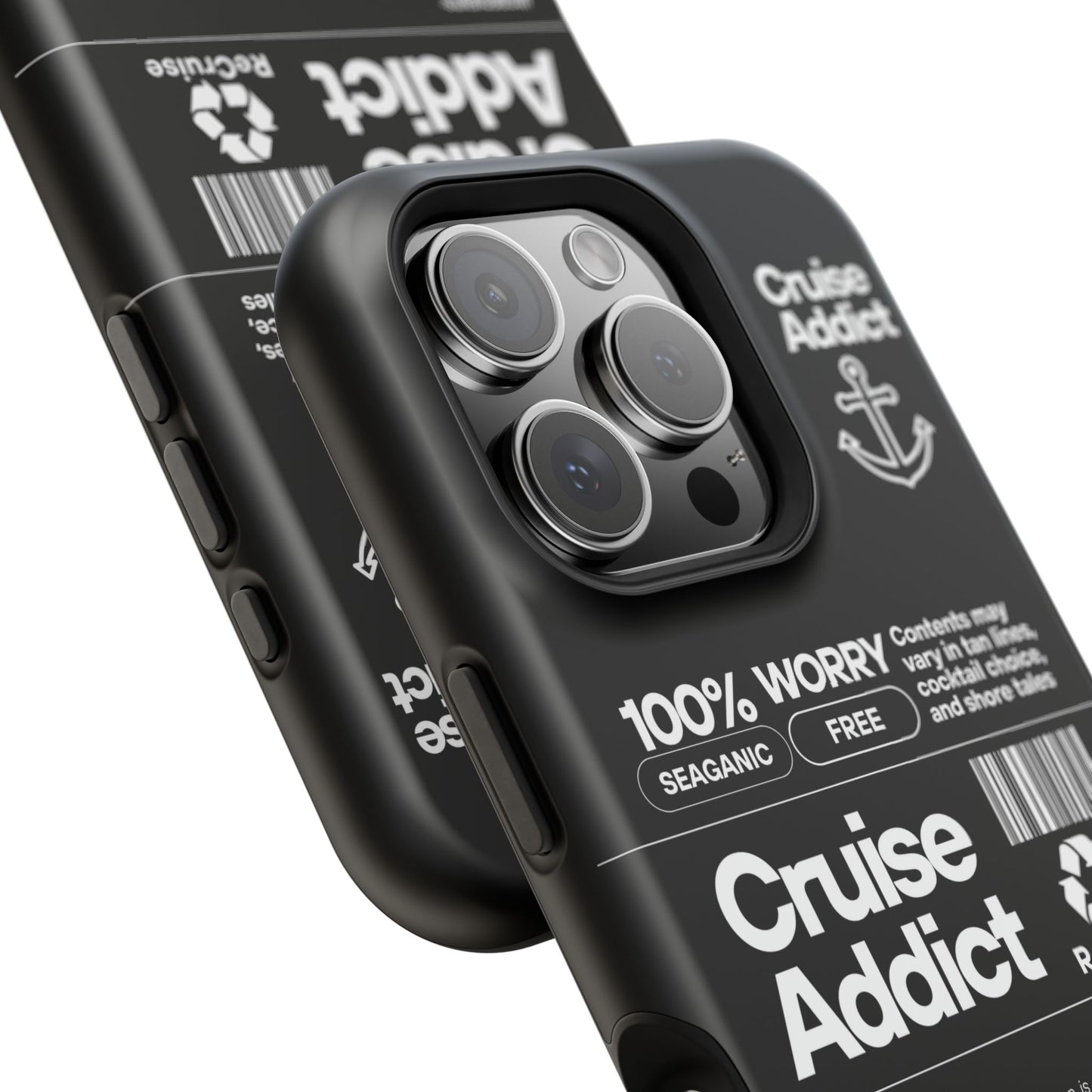 Cruise Addict Magnetic MagSafe® Tough Phone Case – Black Cover for Travelers & Cruise Lovers