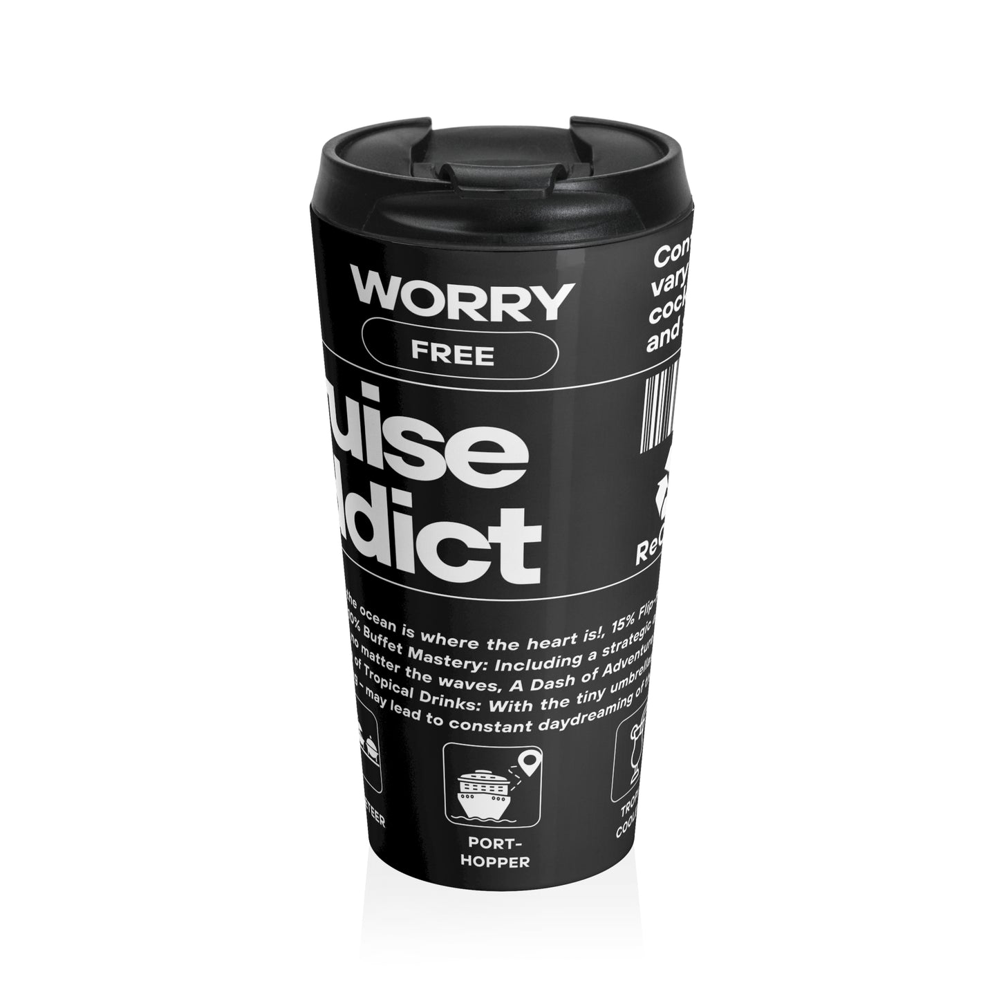 Cruise Addict Travel Mug - Stainless Steel, 15 oz, Insulated, Perfect for Coffee & Tea Lovers