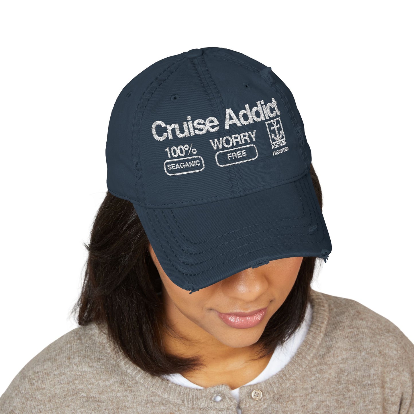 Distressed Hat - Cruise Addict embroidered design