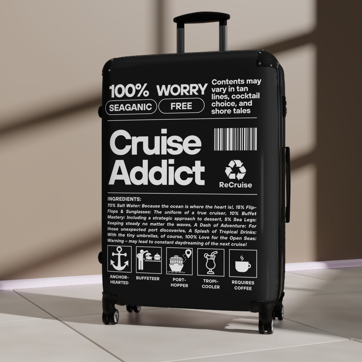 Cruise Addict Luggage, Travel Suitcase for Cruise Lovers