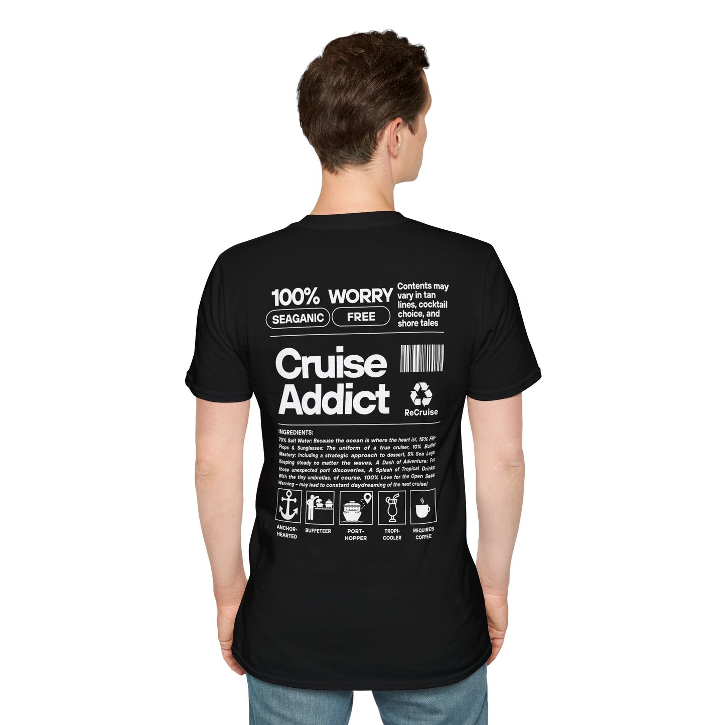 Cruise Addict Softstyle T-Shirt – 100% Ring-Spun Cotton, Lightweight Comfort, DTG Front & Back Print
