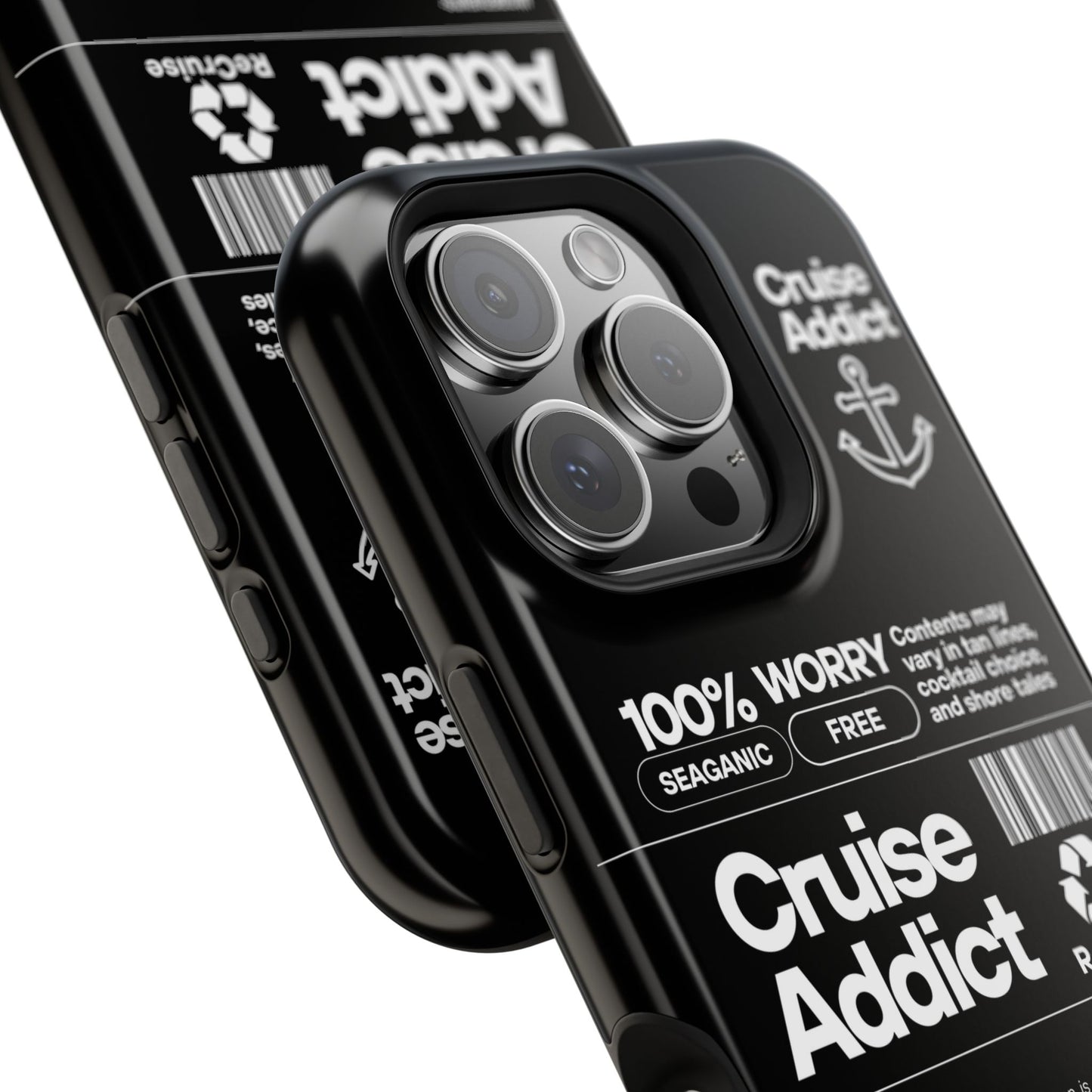 Cruise Addict Magnetic MagSafe® Tough Phone Case – Black Cover for Travelers & Cruise Lovers
