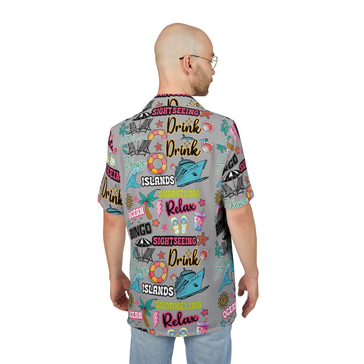 Cruise Addict Unisex Hawaiian Shirt – Vacation Icons & Tropical Fun