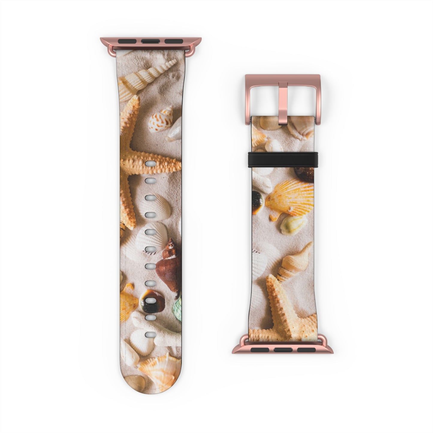 Seashells Striped Apple Watch Band – Nautical Style Strap for Ocean Lovers