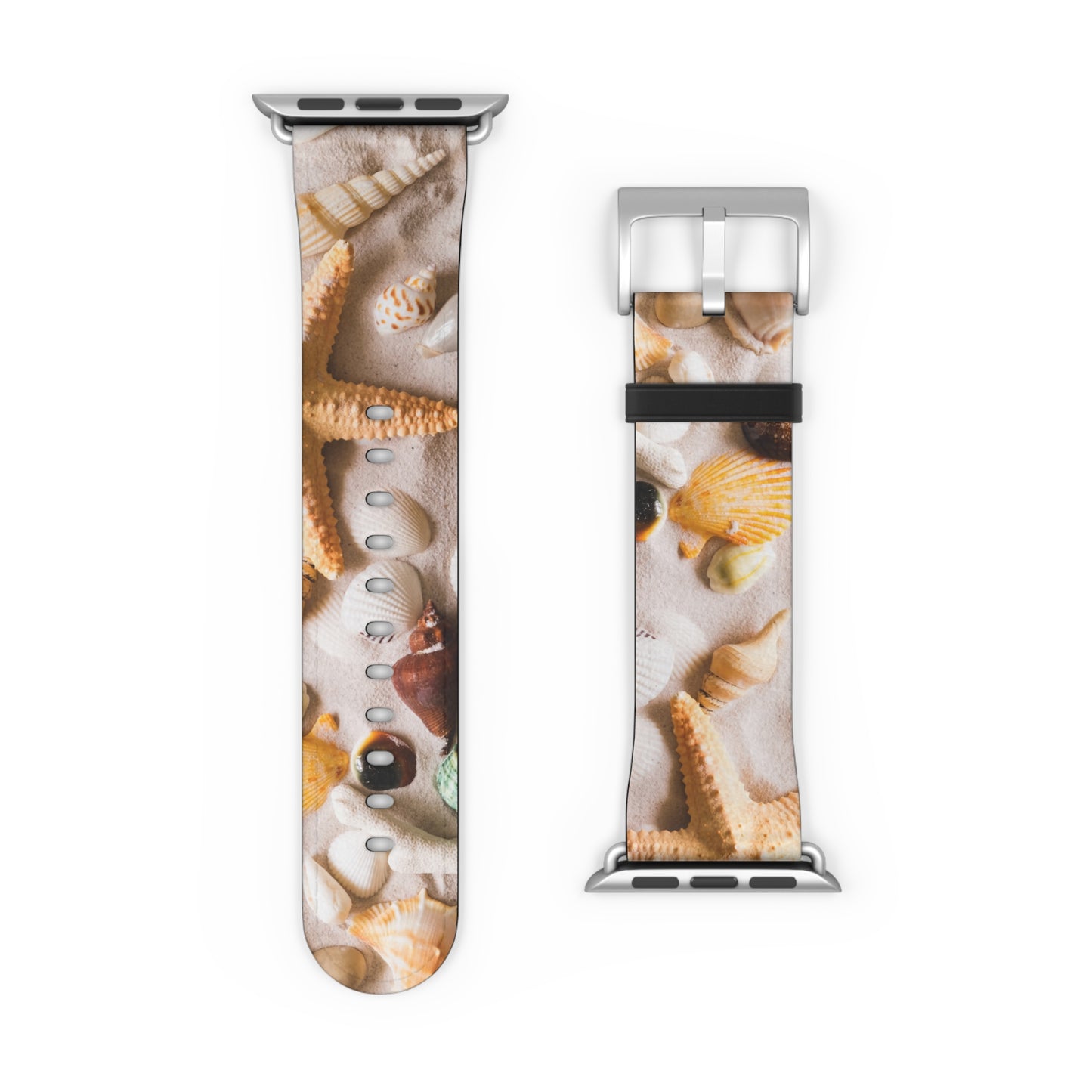 Seashells Striped Apple Watch Band – Nautical Style Strap for Ocean Lovers