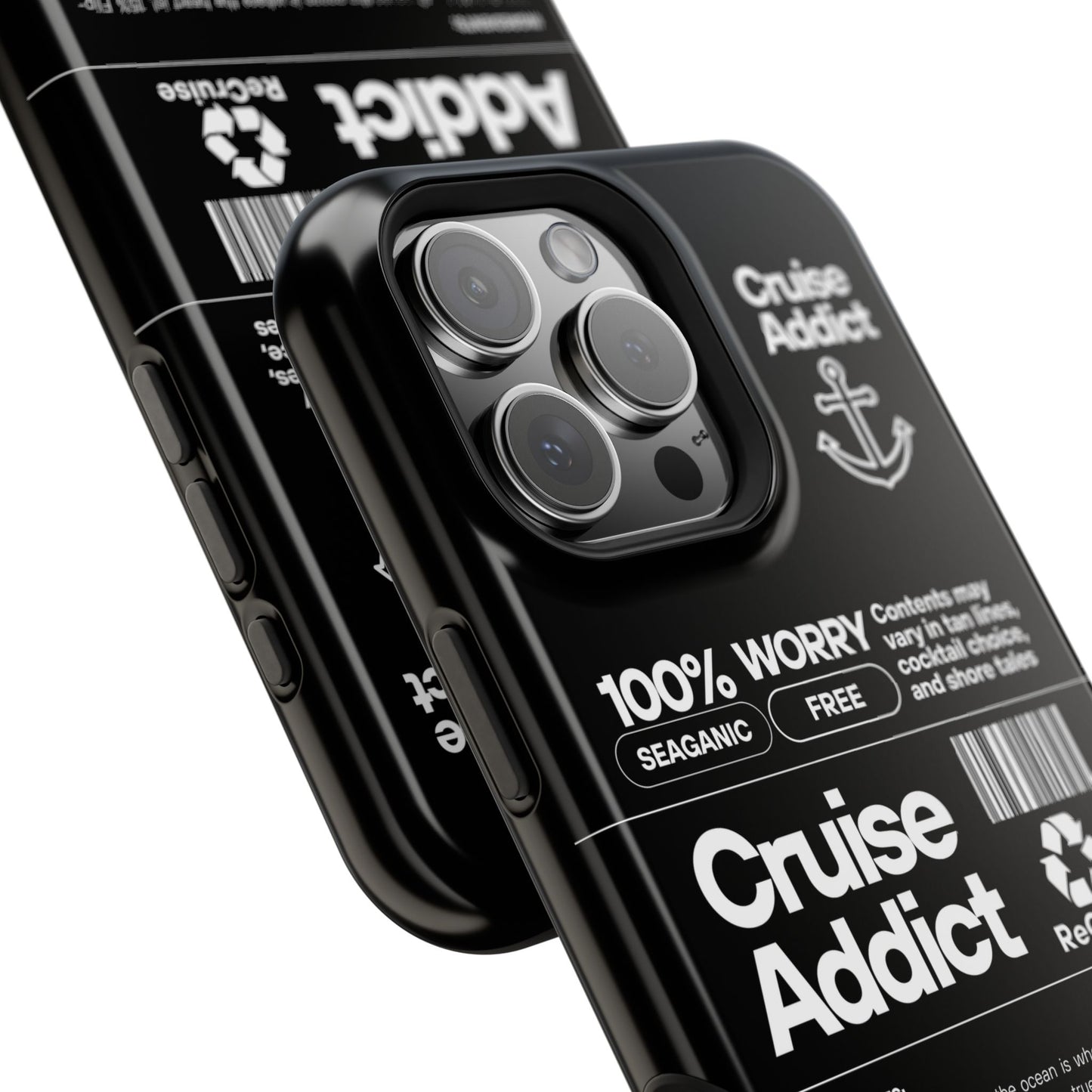 Cruise Addict Magnetic MagSafe® Tough Phone Case – Black Cover for Travelers & Cruise Lovers