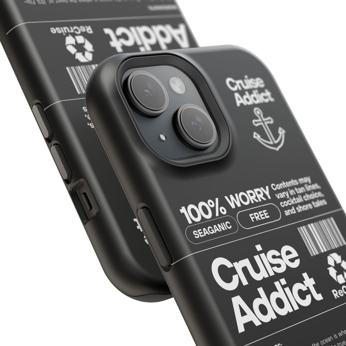 Cruise Addict Magnetic MagSafe® Tough Phone Case – Black Cover for Travelers & Cruise Lovers