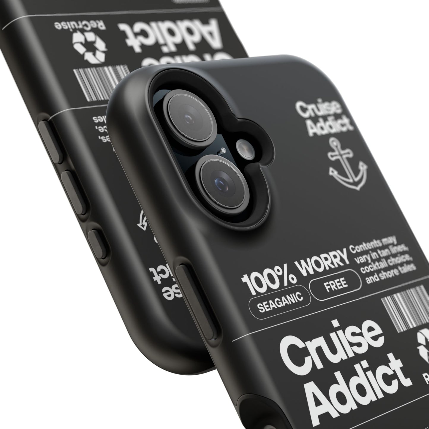Cruise Addict Magnetic MagSafe® Tough Phone Case – Black Cover for Travelers & Cruise Lovers