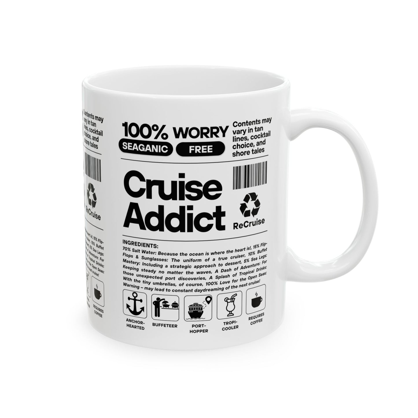 Cruise Addict White Mug, 11oz