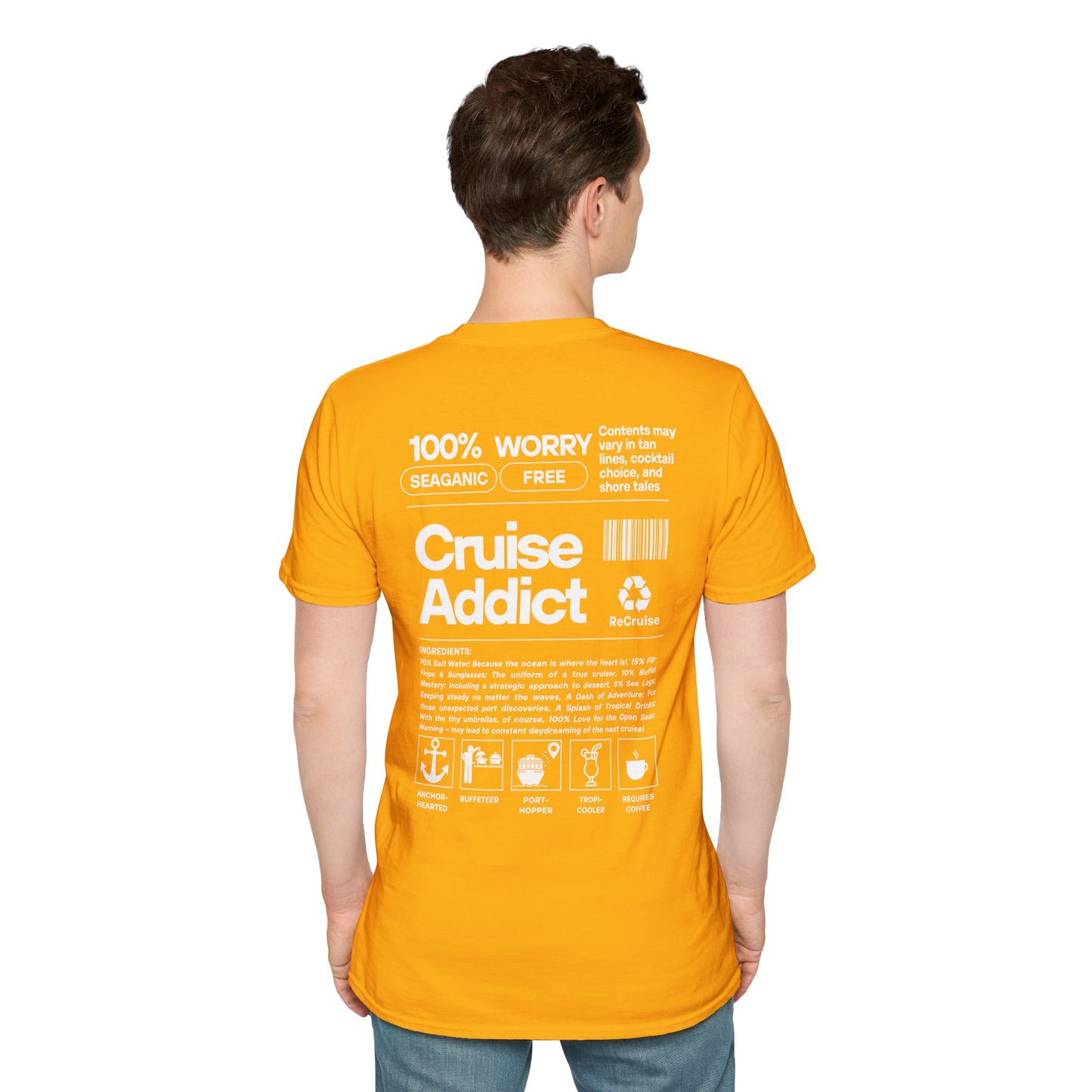 Cruise Addict Softstyle T-Shirt – 100% Ring-Spun Cotton, Lightweight Comfort, DTG Front & Back Print