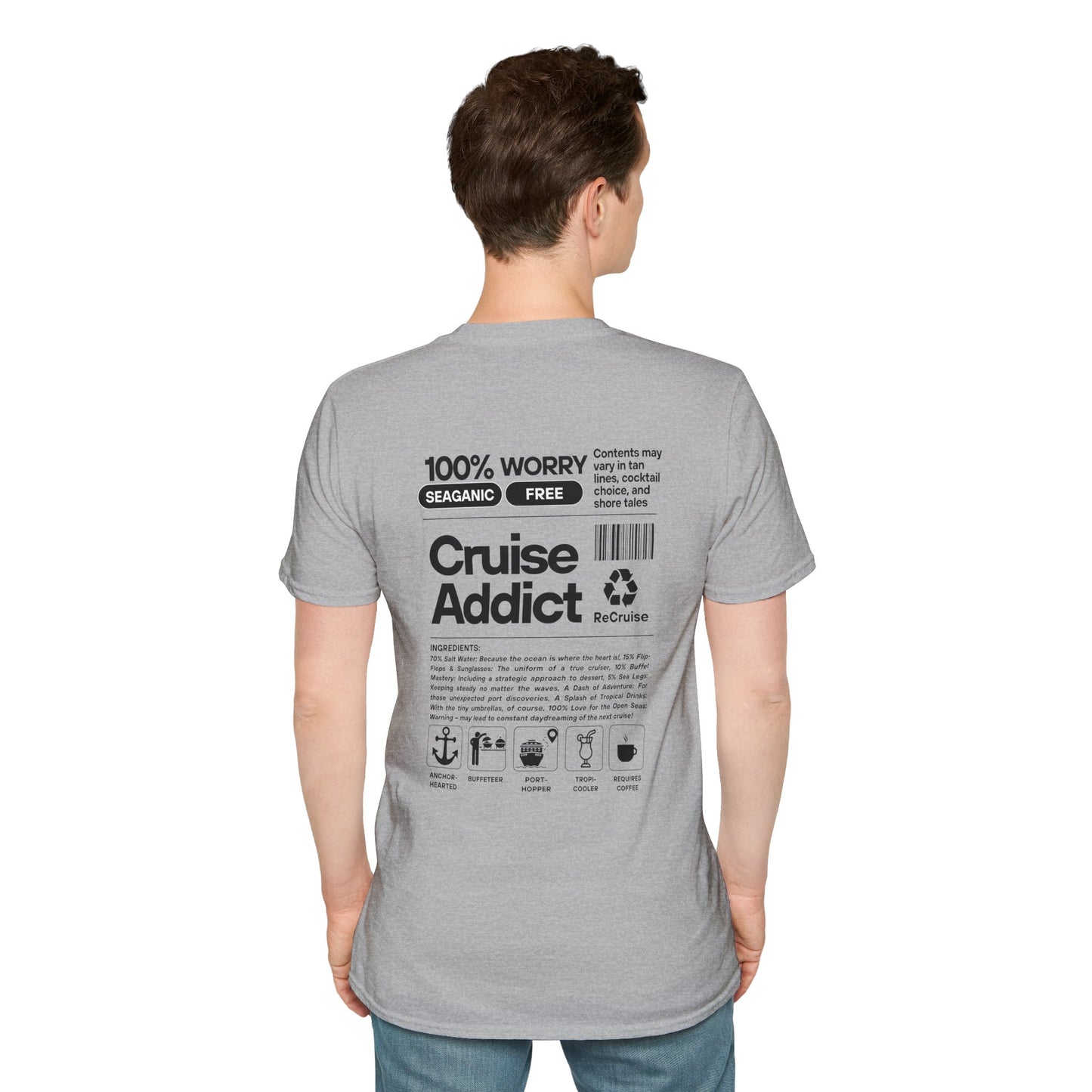 Cruise Addict Softstyle T-Shirt – 100% Ring-Spun Cotton, Lightweight Comfort, DTG Front & Back Print