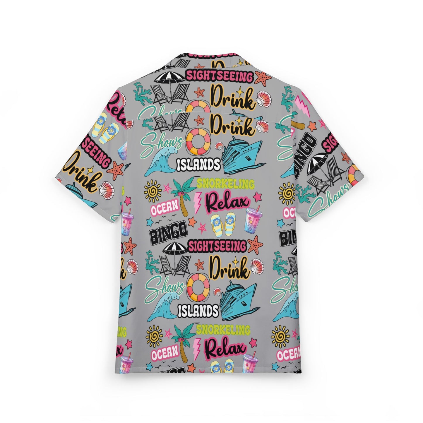 Cruise Addict Unisex Hawaiian Shirt – Vacation Icons & Tropical Fun