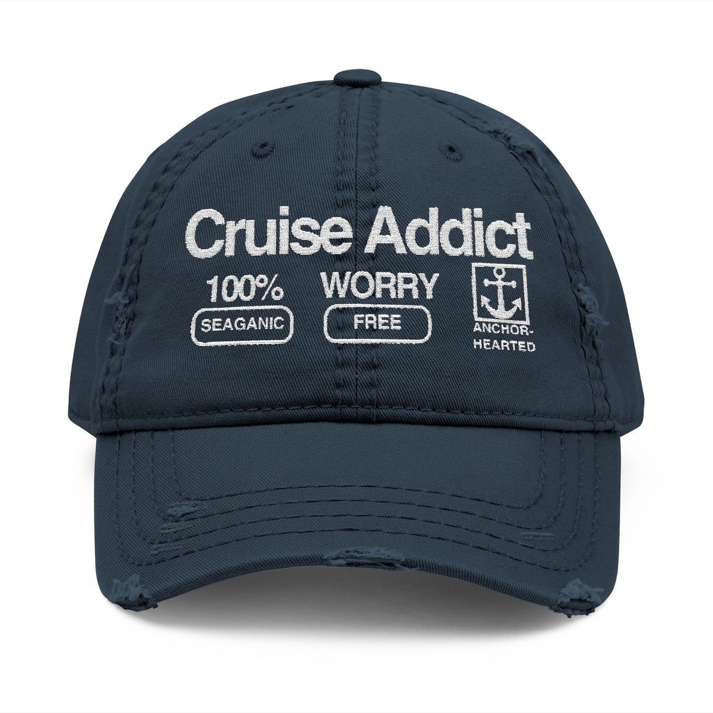 Distressed Hat - Cruise Addict embroidered design