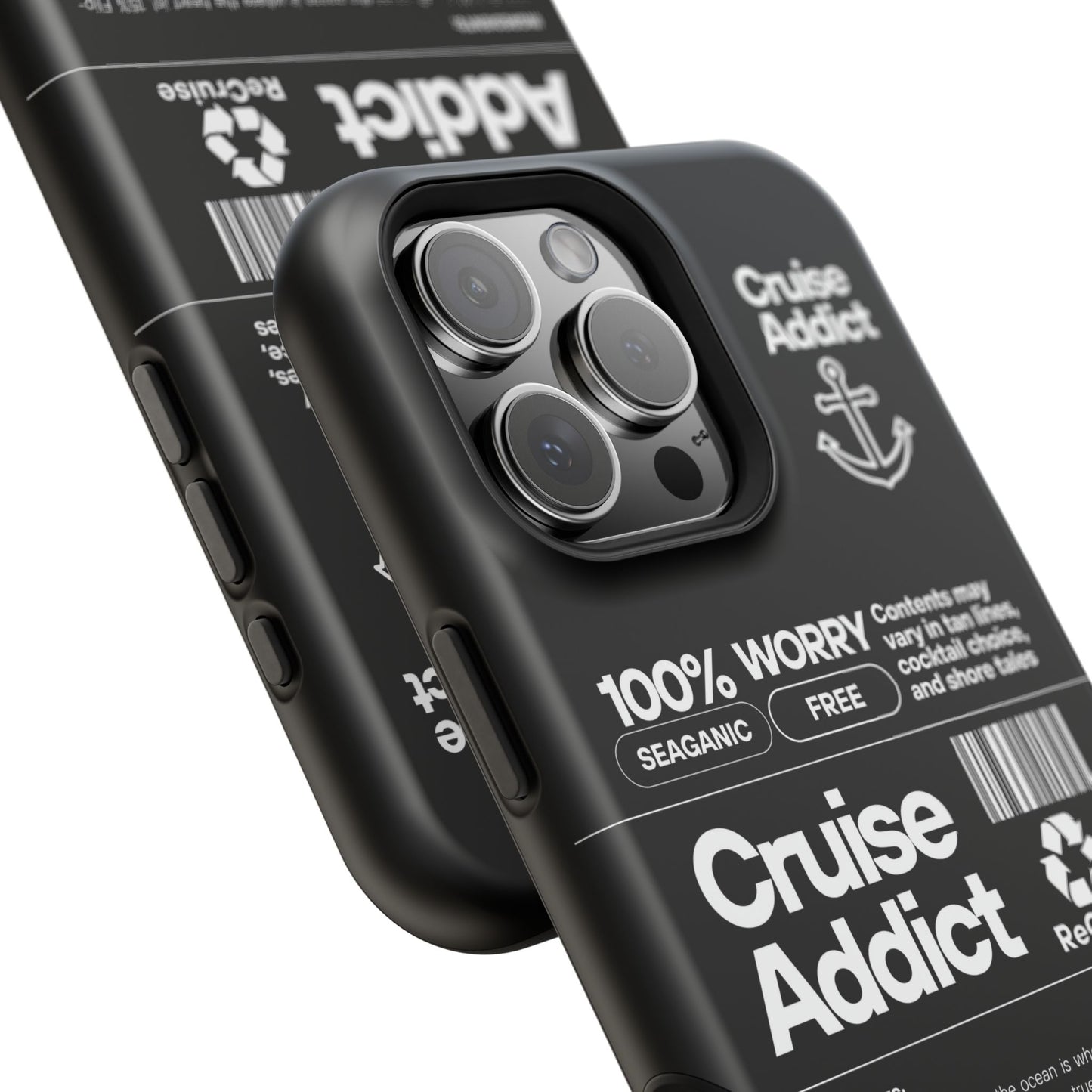 Cruise Addict Magnetic MagSafe® Tough Phone Case – Black Cover for Travelers & Cruise Lovers