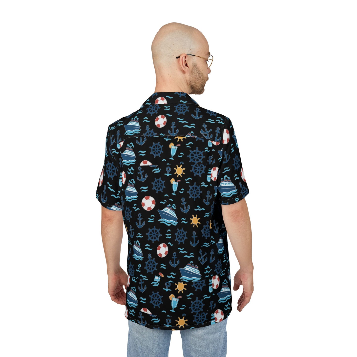 Nautical Hawaiian Button-Down Shirt