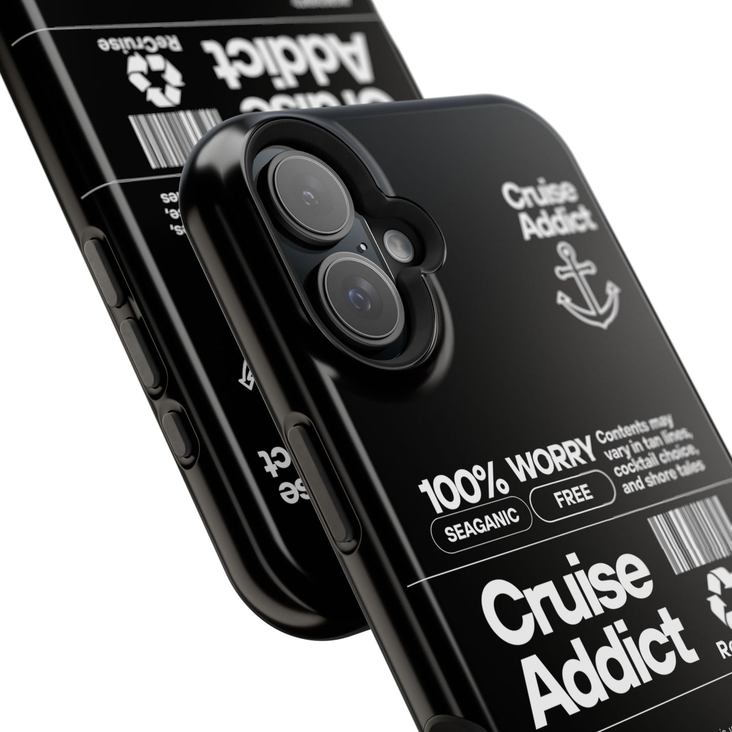 Cruise Addict Magnetic MagSafe® Tough Phone Case – Black Cover for Travelers & Cruise Lovers