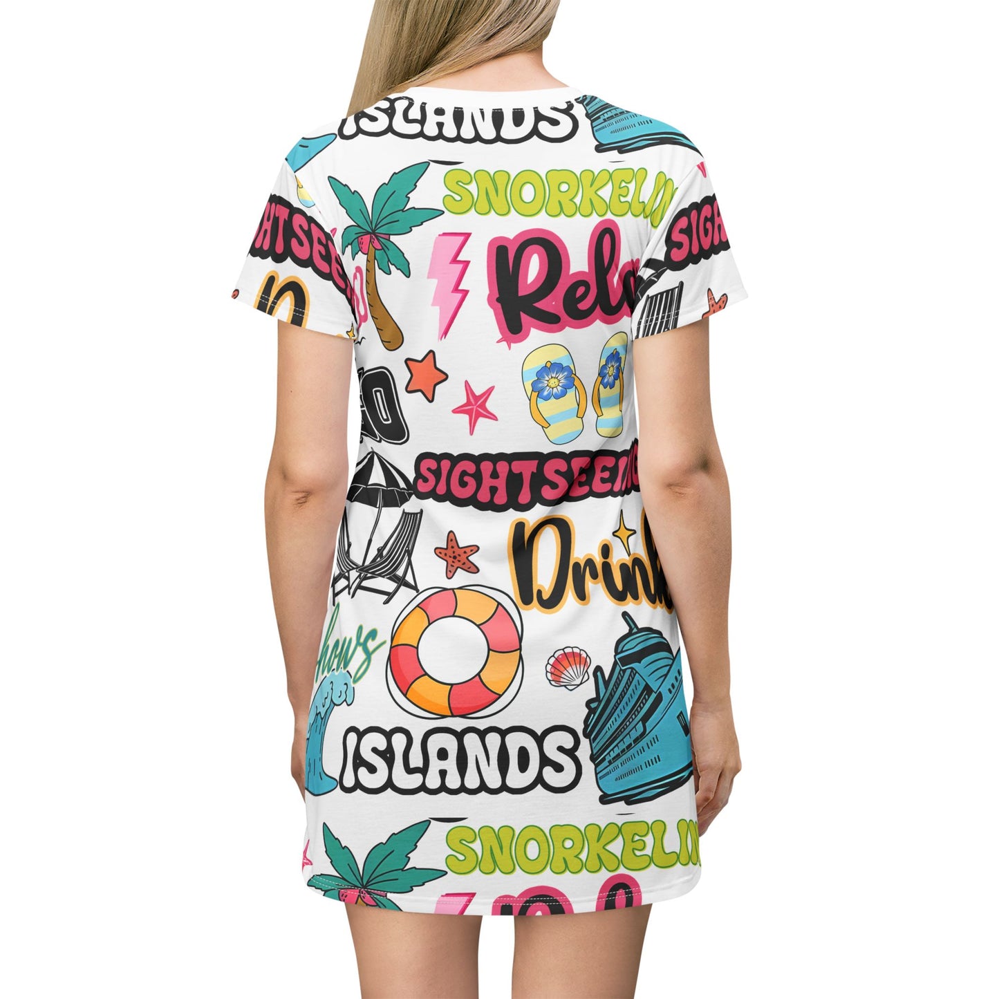 Tropical Vacation T-Shirt Dress