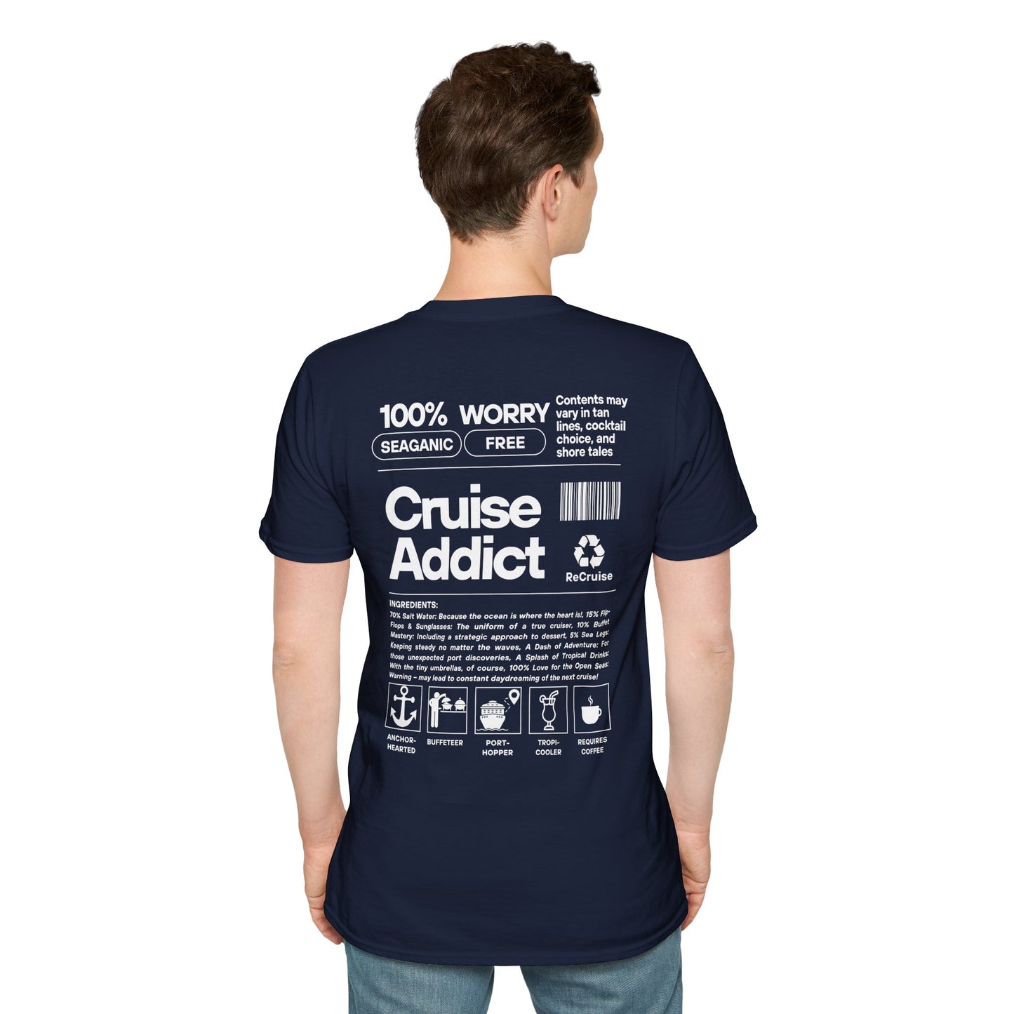 Cruise Addict Softstyle T-Shirt – 100% Ring-Spun Cotton, Lightweight Comfort, DTG Front & Back Print