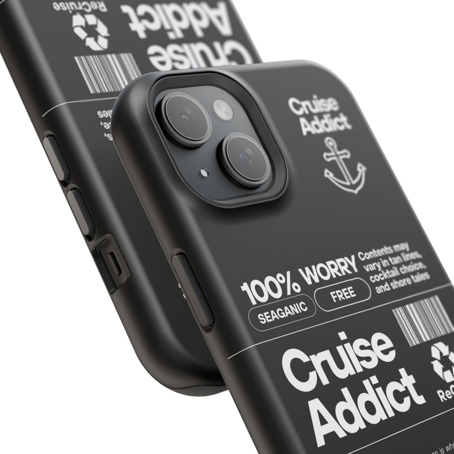 Cruise Addict Magnetic MagSafe® Tough Phone Case – Black Cover for Travelers & Cruise Lovers