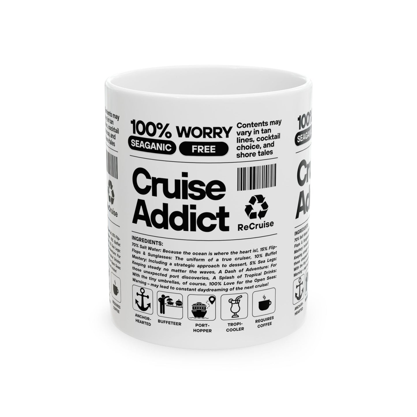 Cruise Addict White Mug, 11oz