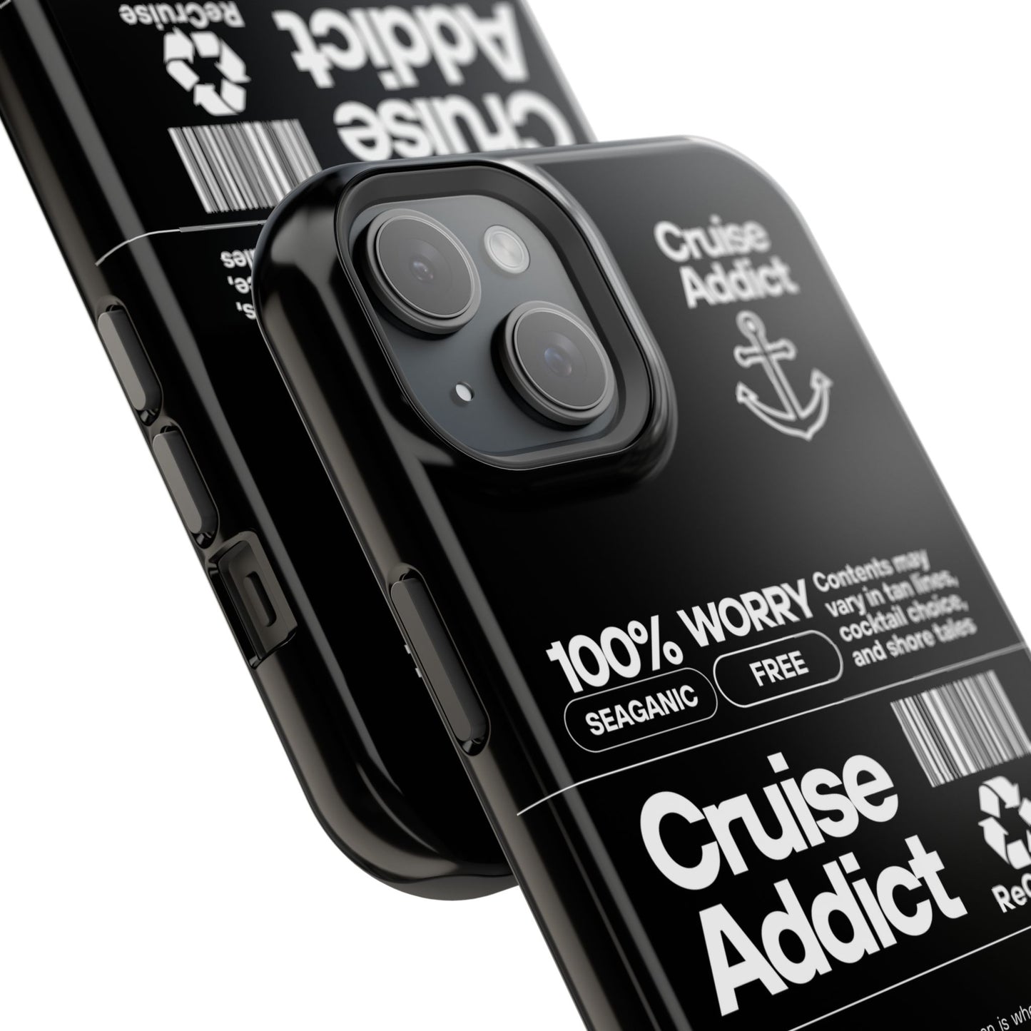 Cruise Addict Magnetic MagSafe® Tough Phone Case – Black Cover for Travelers & Cruise Lovers