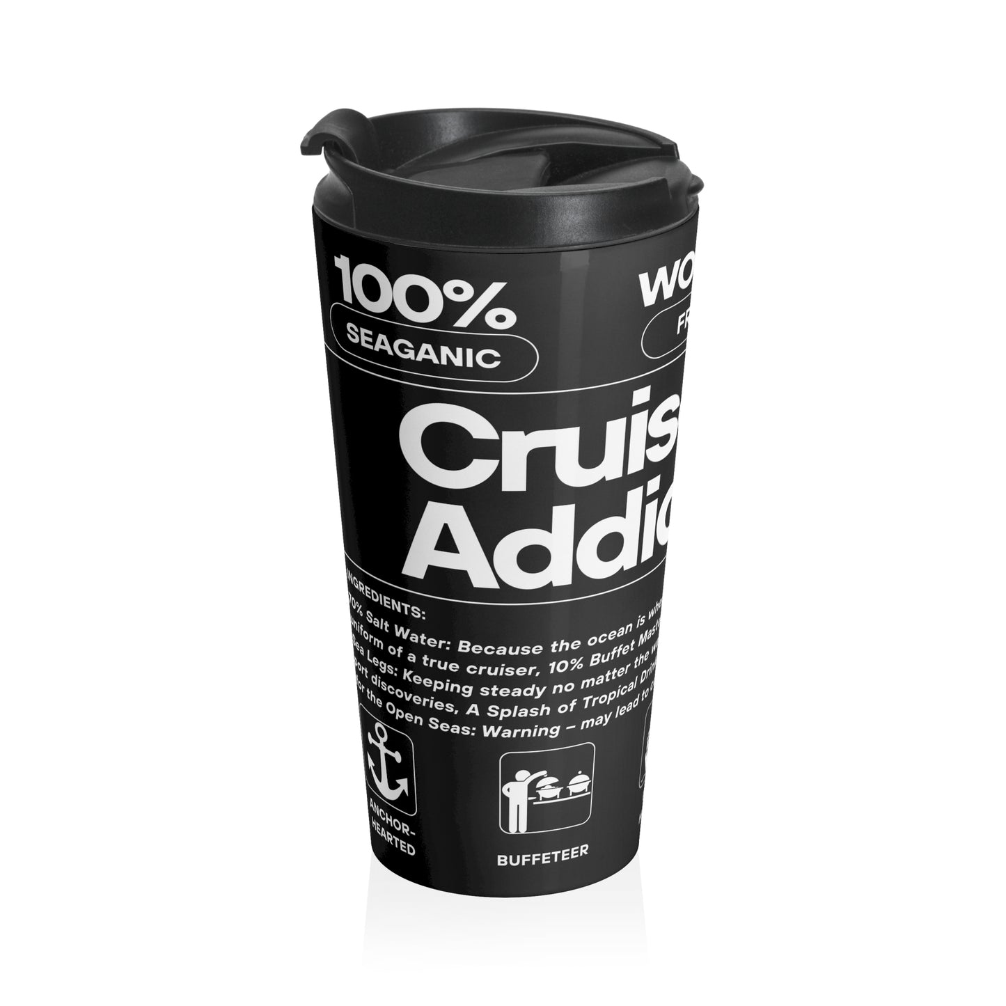 Cruise Addict Travel Mug - Stainless Steel, 15 oz, Insulated, Perfect for Coffee & Tea Lovers