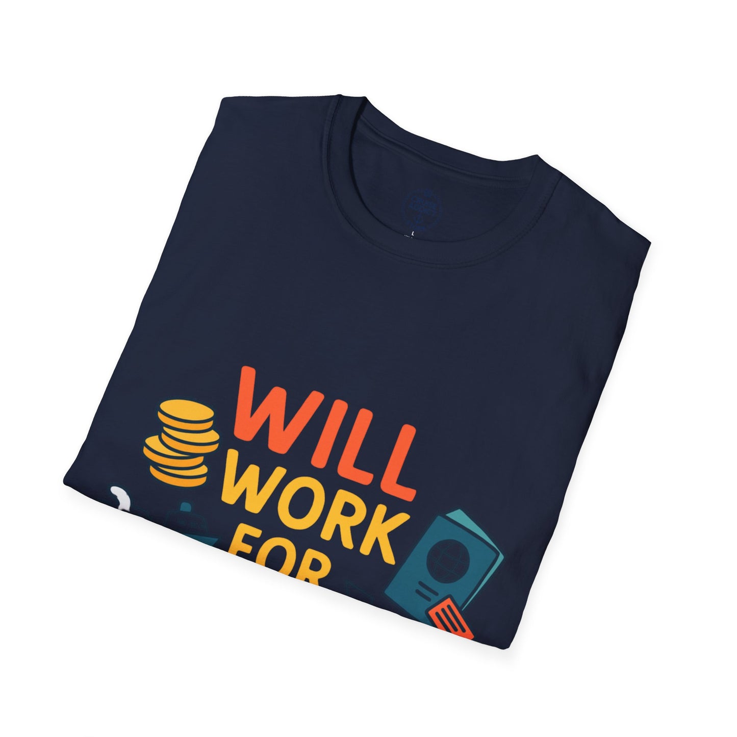 Will Work for Cruise Cash T-Shirt | Funny Cruise Shirt for Vacation Lovers