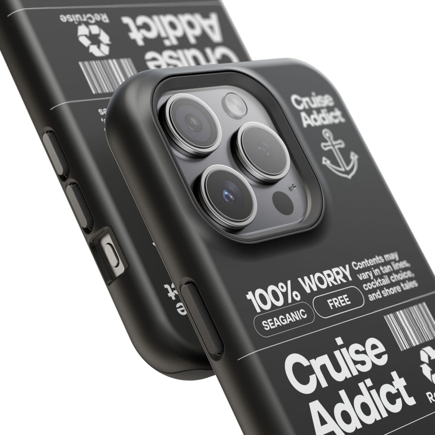 Cruise Addict Magnetic MagSafe® Tough Phone Case – Black Cover for Travelers & Cruise Lovers