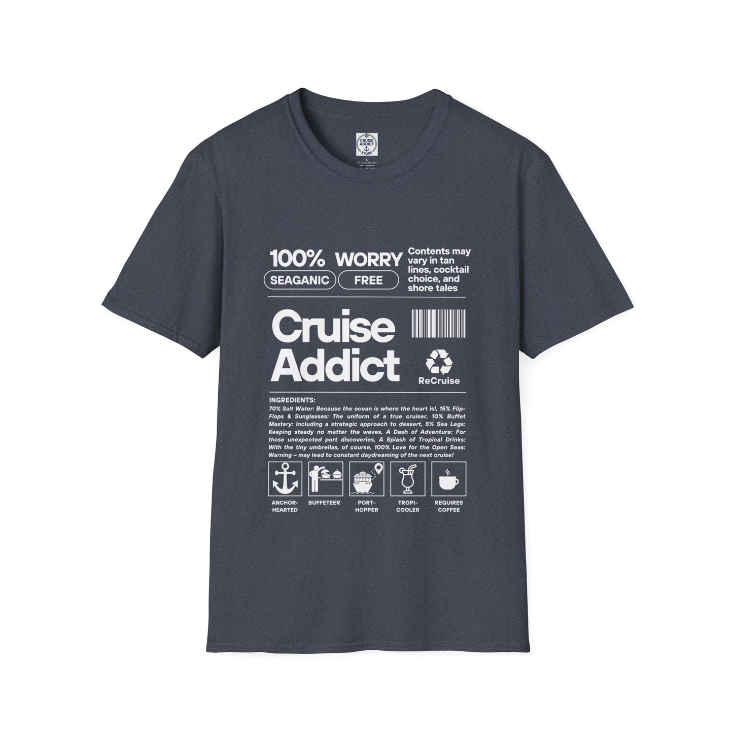 Cruise Addict Softstyle T-Shirt – 100% Ring-Spun Cotton, Lightweight Comfort, DTG Front Print