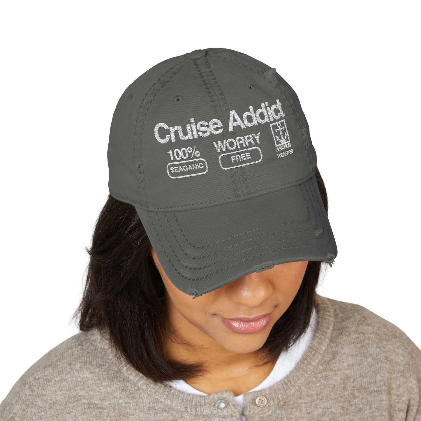 Distressed Hat - Cruise Addict embroidered design