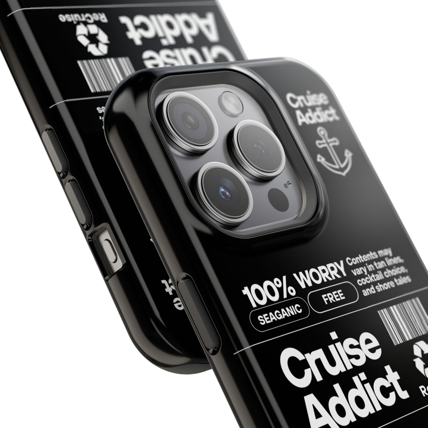 Cruise Addict Magnetic MagSafe® Tough Phone Case – Black Cover for Travelers & Cruise Lovers