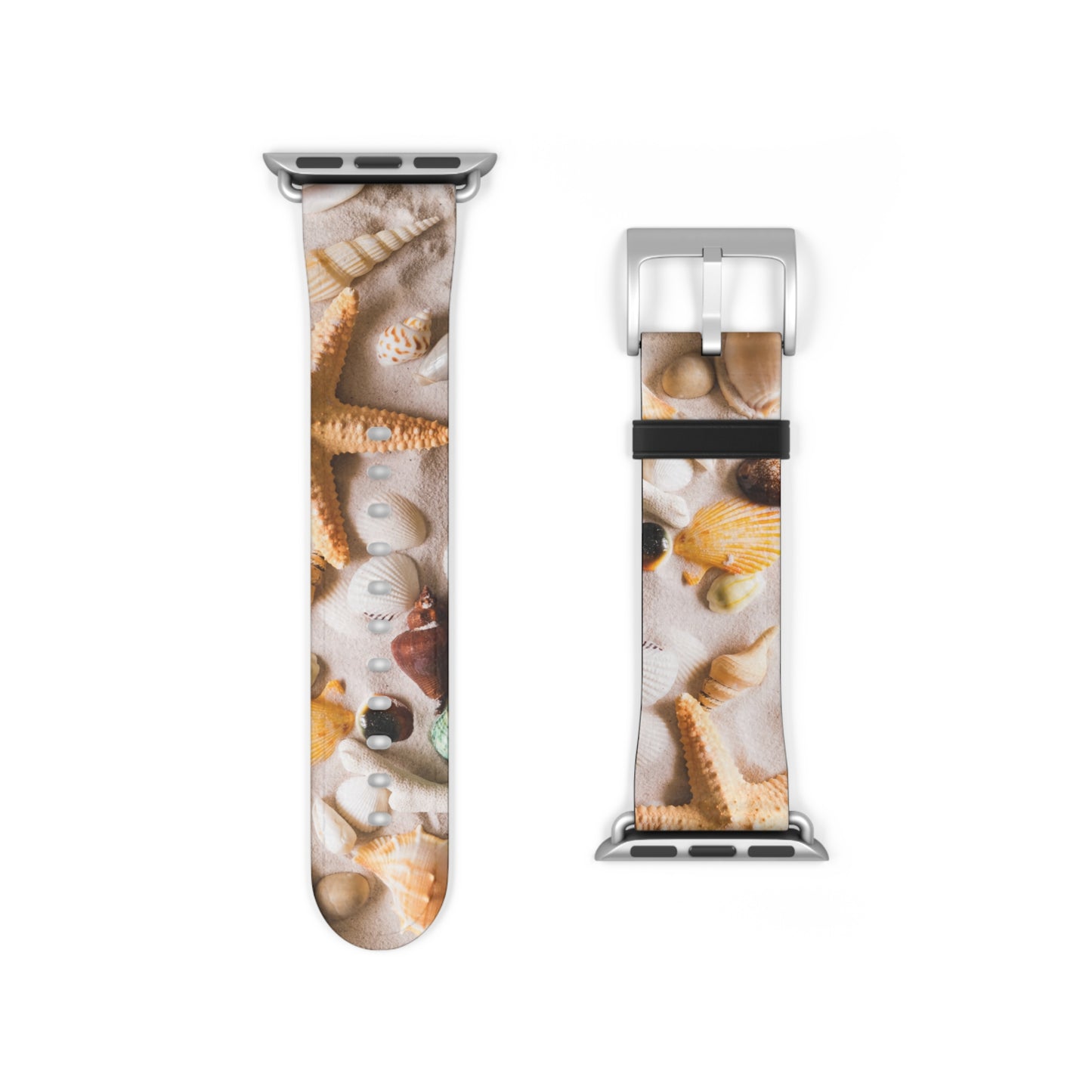 Seashells Striped Apple Watch Band – Nautical Style Strap for Ocean Lovers