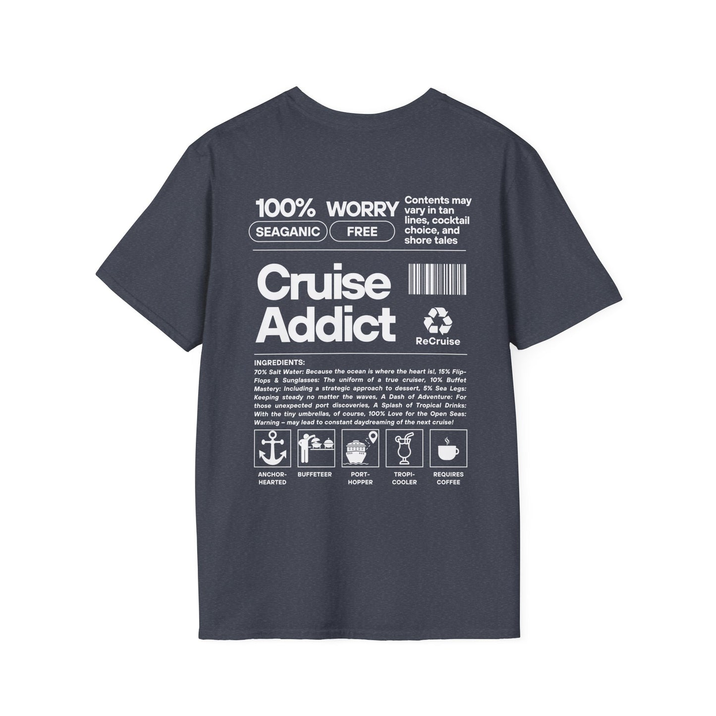Cruise Addict Softstyle T-Shirt – 100% Ring-Spun Cotton, Lightweight Comfort, DTG Front & Back Print