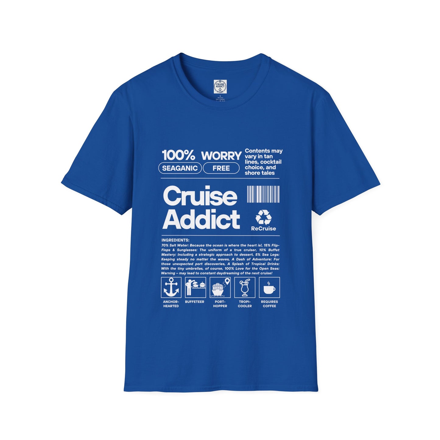 Cruise Addict Softstyle T-Shirt – 100% Ring-Spun Cotton, Lightweight Comfort, DTG Front Print
