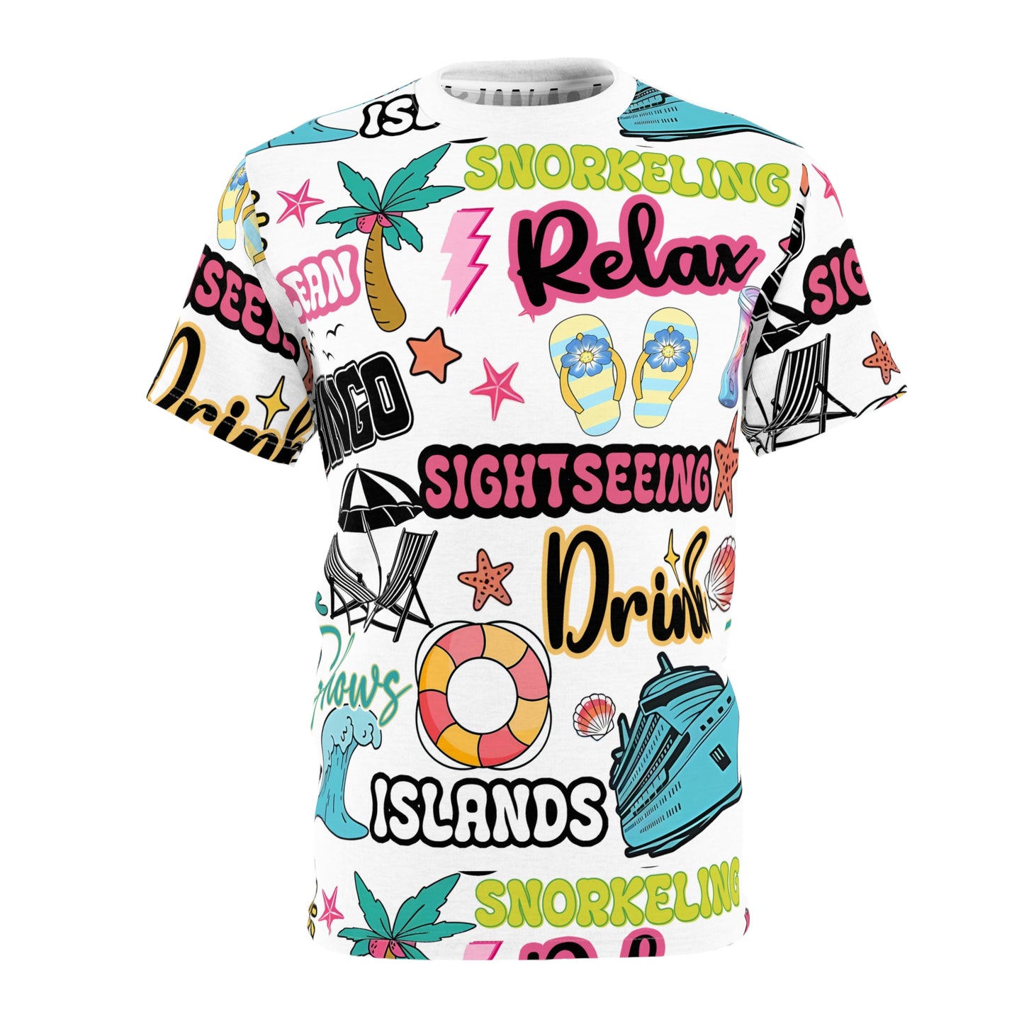 Tropical Vacation Unisex Cut & Sew Tee