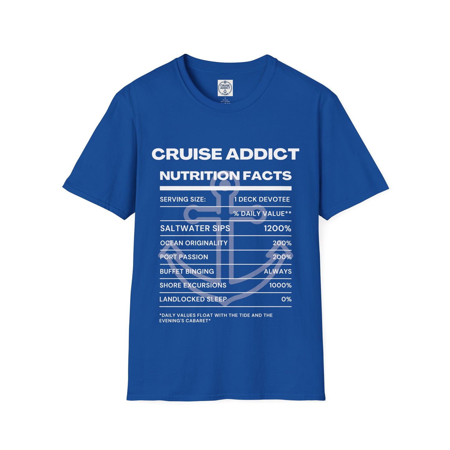Cruise Addict Nutrition Label T-Shirt  Unisex Softstyle Shirt