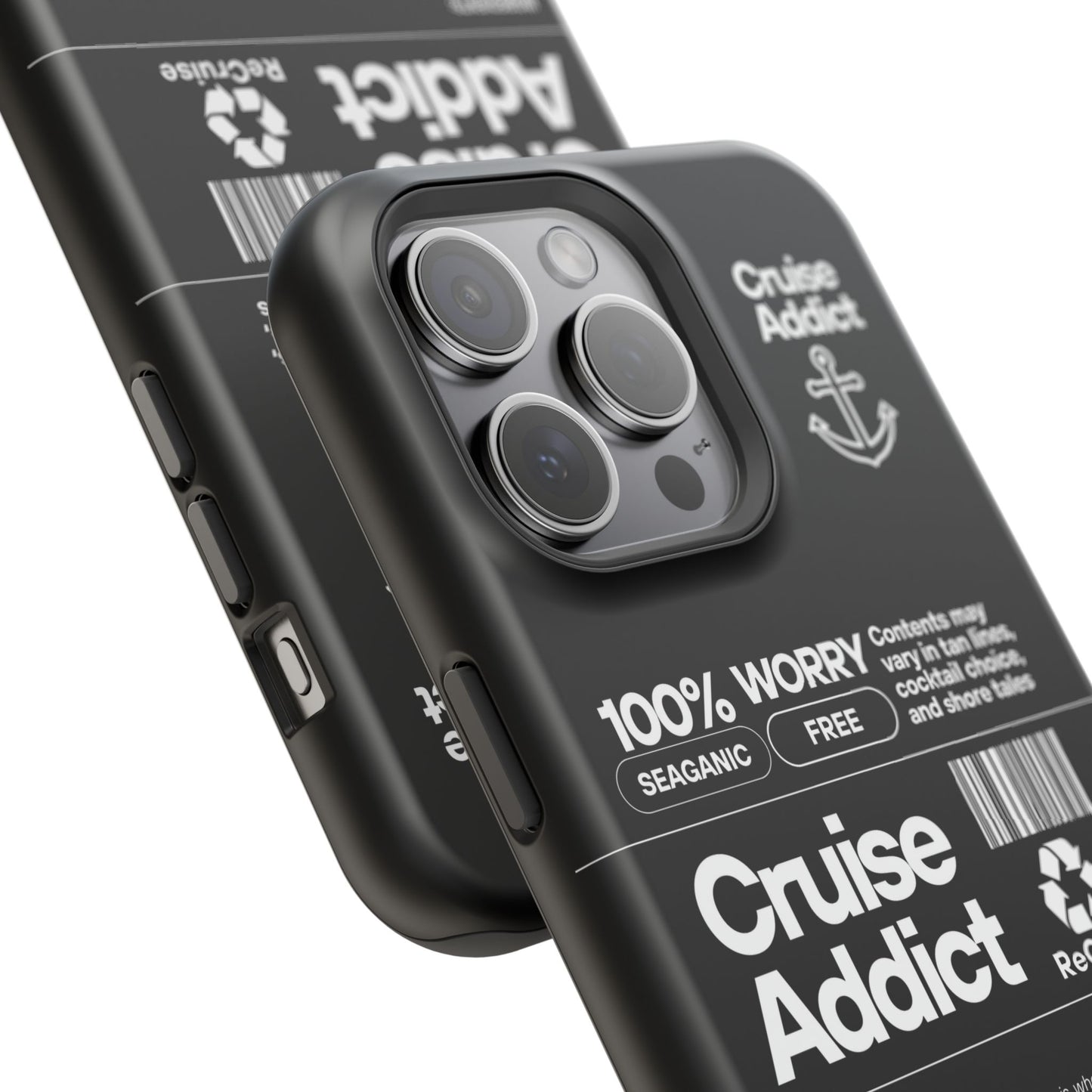 Cruise Addict Magnetic MagSafe® Tough Phone Case – Black Cover for Travelers & Cruise Lovers
