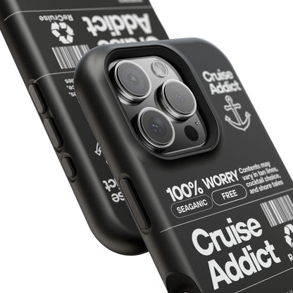 Cruise Addict Magnetic MagSafe® Tough Phone Case – Black Cover for Travelers & Cruise Lovers
