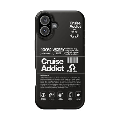 Cruise Addict Magnetic MagSafe® Tough Phone Case – Black Cover for Travelers & Cruise Lovers
