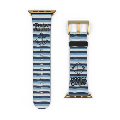 Nautical Striped Watch Band - Summer Style Accessory for Ocean Lovers, Sea Adventure Gear, Gift for Sailors, Beach Vibes, Trendy Watch Strap