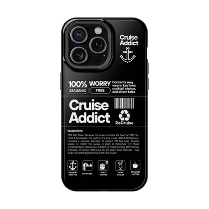 Cruise Addict Magnetic MagSafe® Tough Phone Case – Black Cover for Travelers & Cruise Lovers