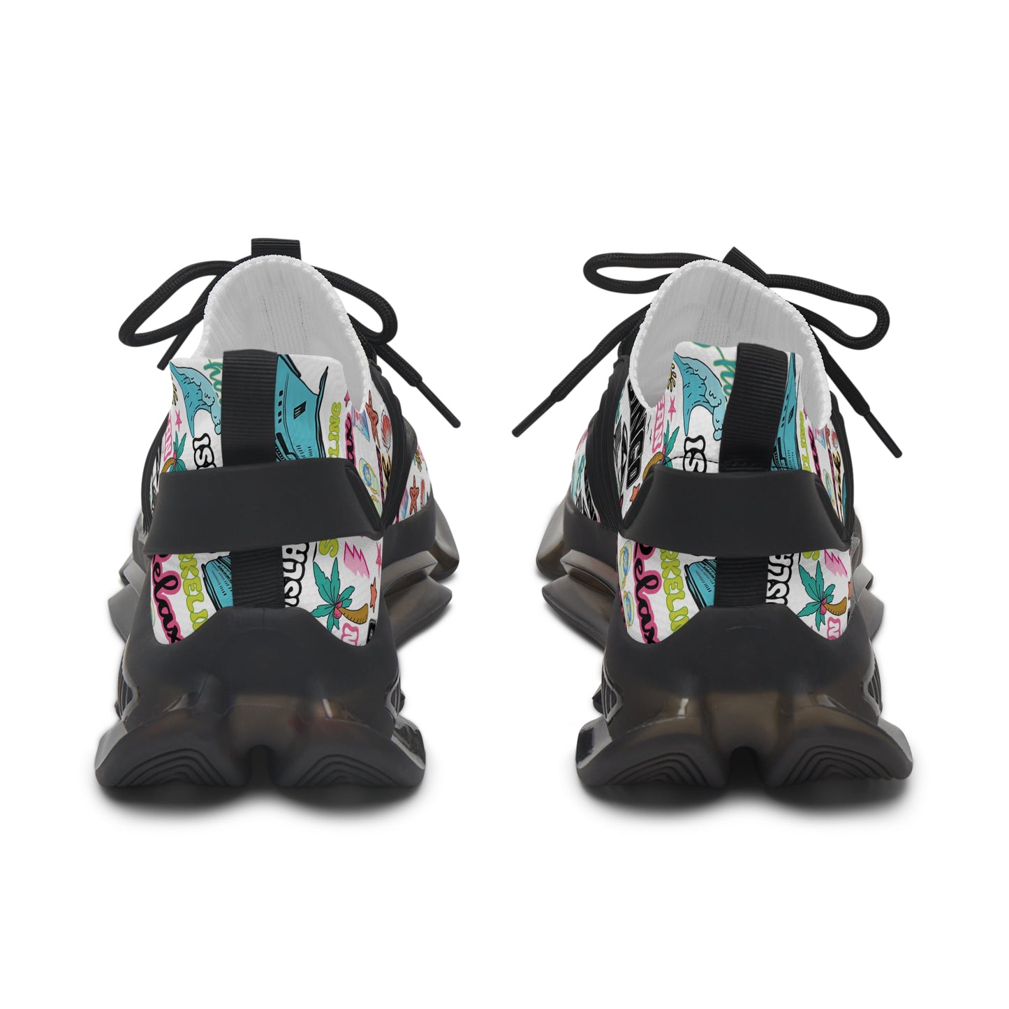 Cruise Addict Island Vibes Women's Mesh Sneakers – Tropical Cruise Shoes, Breathable Comfort, Colorful Vacation Footwear