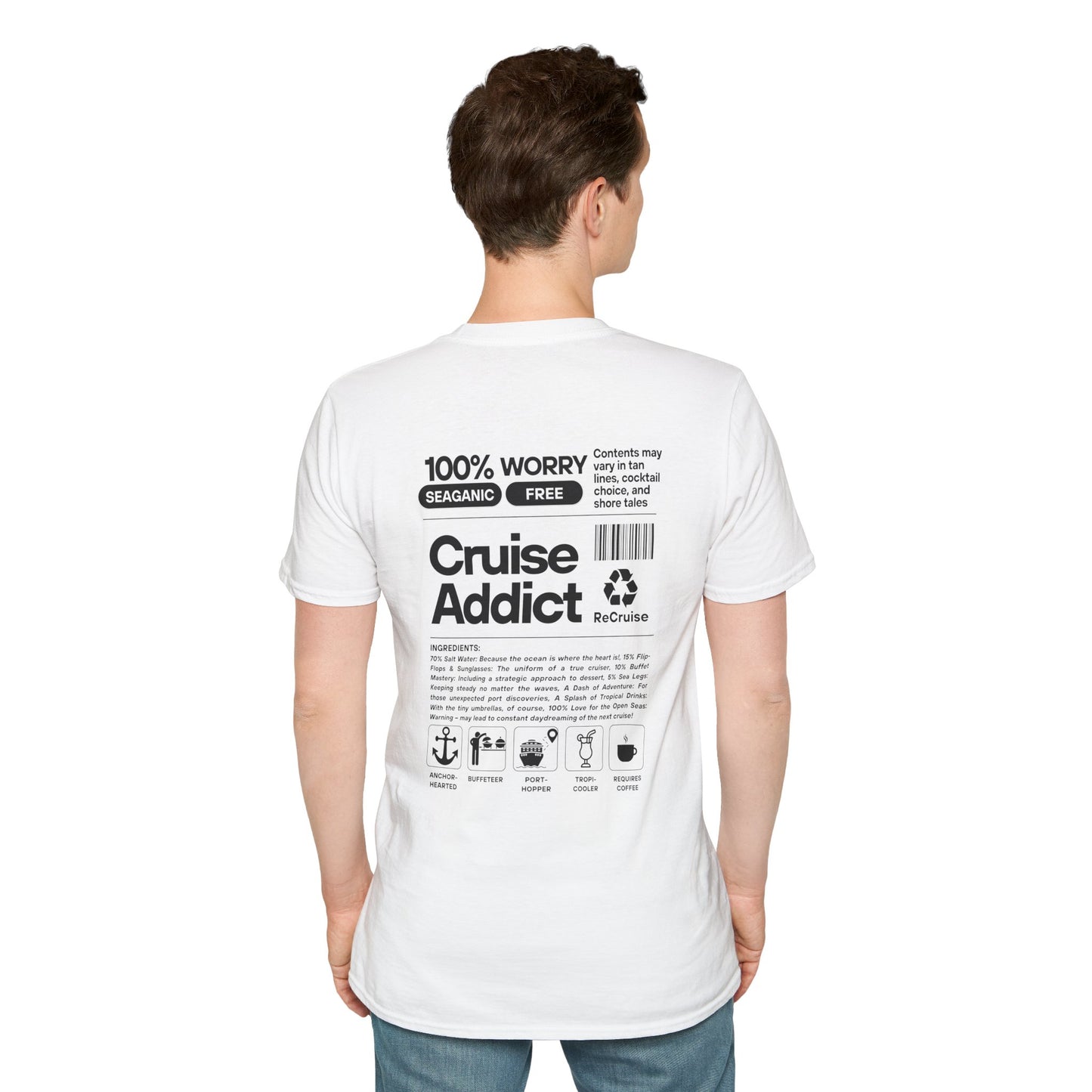 Cruise Addict Softstyle T-Shirt – 100% Ring-Spun Cotton, Lightweight Comfort, DTG Front & Back Print