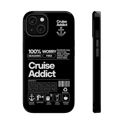 Cruise Addict Magnetic MagSafe® Tough Phone Case – Black Cover for Travelers & Cruise Lovers