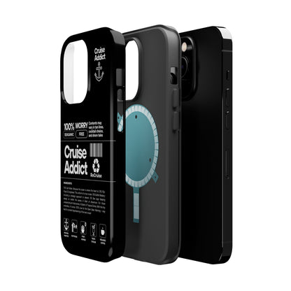 Cruise Addict Magnetic MagSafe® Tough Phone Case – Black Cover for Travelers & Cruise Lovers