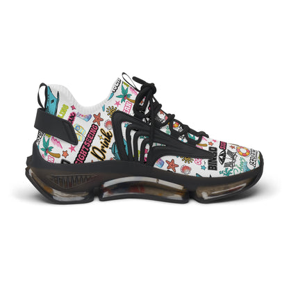 Cruise Addict Island Vibes Women's Mesh Sneakers – Tropical Cruise Shoes, Breathable Comfort, Colorful Vacation Footwear