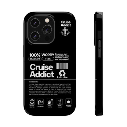 Cruise Addict Magnetic MagSafe® Tough Phone Case – Black Cover for Travelers & Cruise Lovers